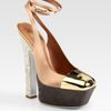 Yves Saint Laurent Tieup Satin and Suede Platform Pumps in Multicolor (multi) - Lyst