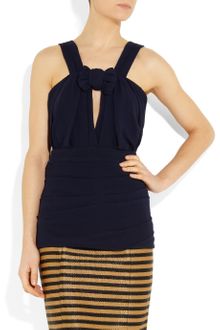 Burberry Prorsum Pleated Silk-crepe Top - Lyst