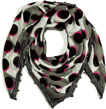 Diane Von Furstenberg Large Combo Polka Dot Check Scarf - Lyst