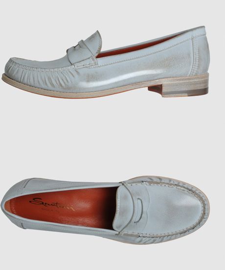 Santoni Moccassins in Gray (grey) - Lyst