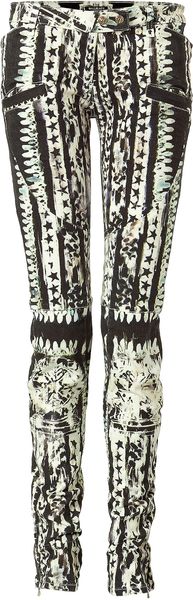 Balmain Black and White Patterned Low-rise Pants - Lyst