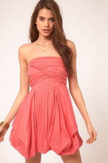 Bandeau Dress on Asos Maternity Bandeau Dress With Bubble Hem In Pink  Coral    Lyst
