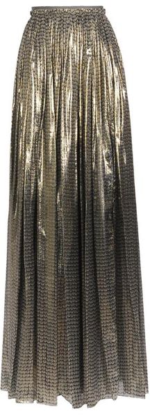 Lanvin Paillette Printed Silk Lamé Skirt - Lyst