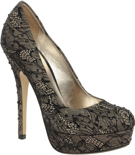 black lace platform shoes