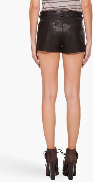  Black Leather Shorts 