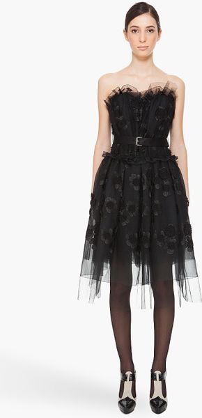 Marc Jacobs Tulle Strapless Dress in Black - Lyst