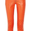Mcq By Alexander Mcqueen Leather Skinny Biker Pants in Orange - Lyst