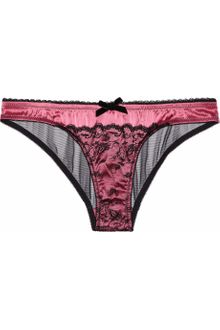 Myla Azalea Lace-trimmed Satin Briefs - Lyst