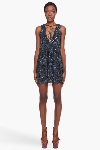  Tie Front Silk Dress 
