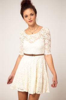 River Island River Island Lace Skater Dress - Lyst