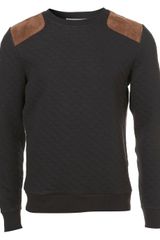 Topman  Quilted Patch Sweatshirt