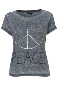 Topshop Peace Burnout Tee - Lyst