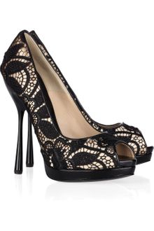Alexander McQueen Lace-covered Pumps - Lyst