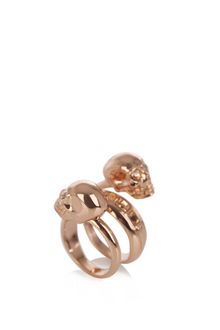 Alexander McQueen Spiral Twin-skull Ring - Lyst