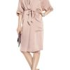 Amanda Wakeley SilkCrepe Shirt Dress in Pink - Lyst