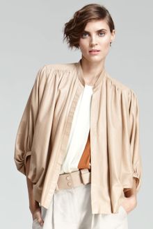 Chloé Pleated Leather Jacket - Lyst