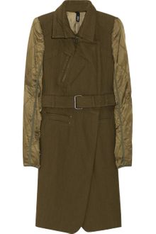 Edun Contrast-sleeve Belted Cotton and Wool-blend Coat - Lyst