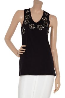 Felder Felder Maria Carla Embellished Perforated Cotton Top - Lyst
