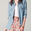 Free People True Grit Denim Top in Blue (chambray) - Lyst