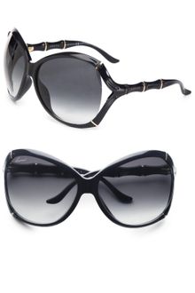Gucci Metal Accented Bamboo-styled Sunglasses - Lyst