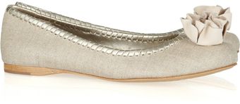 Jack Rogers Wellesley Canvas and Leather Ballet Flats - Lyst