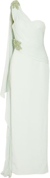  One-shoulder Silk-crepe Gown 
