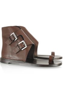 Michael Kors Buckled Leather Sandals - Lyst