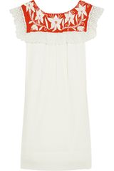 Milly Marlena Embroidered Cotton-gauze Dress