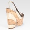 Alice + Olivia Metallic Leather Slingback Cork Wedge Sandals in Gold - Lyst