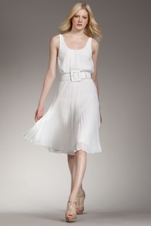 Alice + Olivia Cora Pleated Belted Dress - Lyst