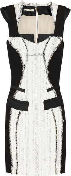  Bouclé-Tweed And Crepe Dress 