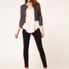 Asos Collection Laser Cut Leather Jacket in Gray (grey) - Lyst