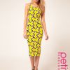 Asos Collection Petite Exclusive Midi Dress in Squiggle Print in Yellow (multi) - Lyst