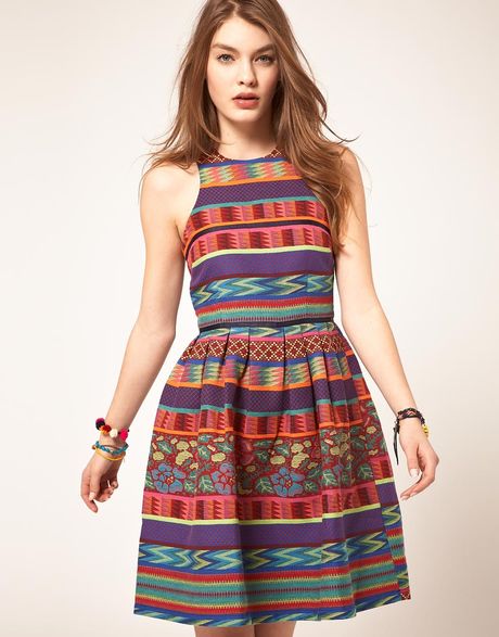 Asos Collection Asos Skater Dress in Mexican Print in Multicolor (print) - Lyst