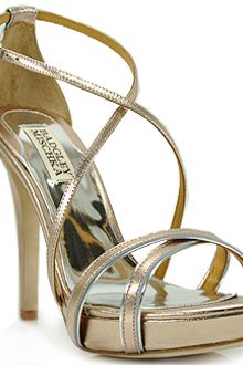 Badgley Mischka Fierce - Rose Metallic Leather Sandal - Lyst