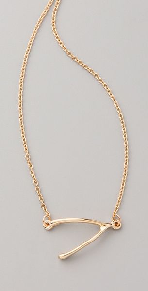 Belle Noel Wishbone Side Station Necklace in Gold - Lyst