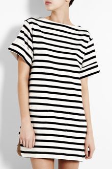 By Malene Birger Cream and Black Nagat Breton Stripe Tunic Dress - Lyst