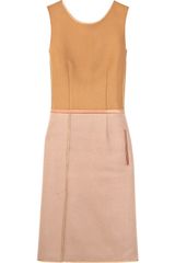 Chloé Leather-trimmed Wool-felt Shift Dress