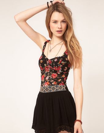 Free People Lace Print Camisole - Lyst
