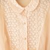 Free People Vintage Sheer Peter Pan Collared Top in Pink (pink/rose) - Lyst