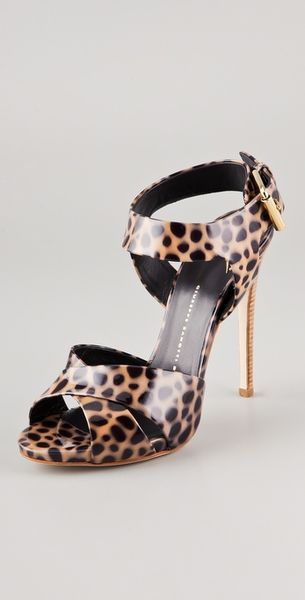 high heel leopard sandals