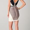 Hervé Léger Colorblock V Neck Dress in Black - Lyst