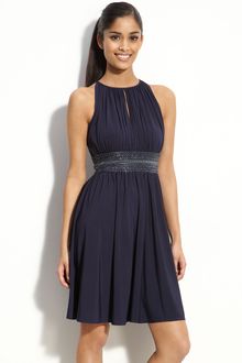 Js Boutique Cutaway Shoulder Beaded Jersey Dress - Lyst