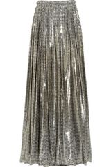 Lanvin Printed Silk-blend Lamé Maxi Skirt