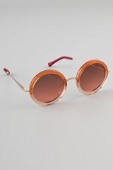 Linda Farrow For The Row Leather Oversized Round Sunglasses