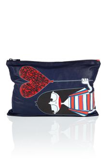 Marc By Marc Jacobs Deep Navy Miss Marc Oversized Zip Pouch - Lyst