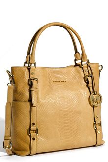 Michael by Michael Kors Bedford Python Embossed Leather Tote - Lyst