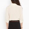 Nasty Gal Scalloped Silk Blouse in Beige (cream) - Lyst