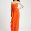 Nicole Miller Strapless Silk Chiffon Gown in Orange (blue) - Lyst