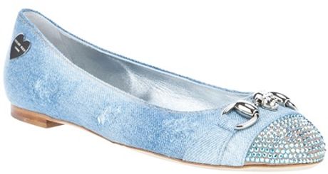 Philipp Plein Denim Ballet Pump in Blue (denim) - Lyst
